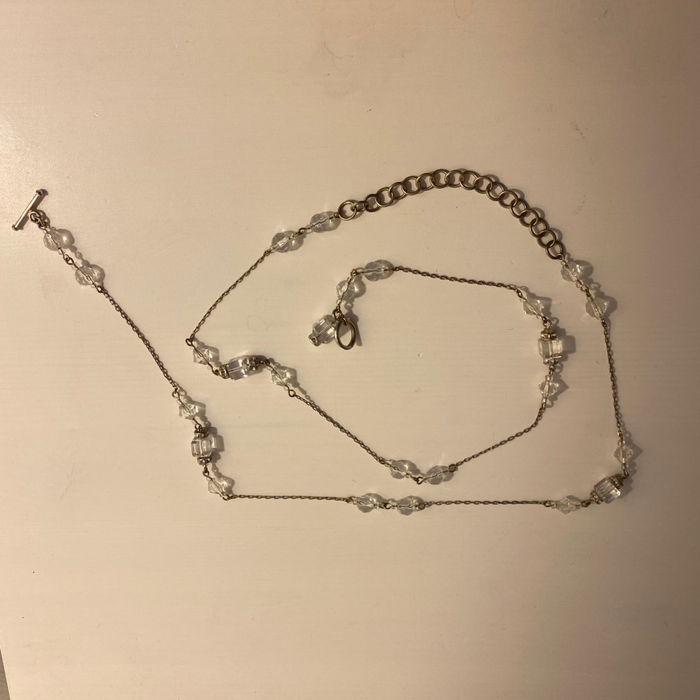 Silver and crystal beaded necklace